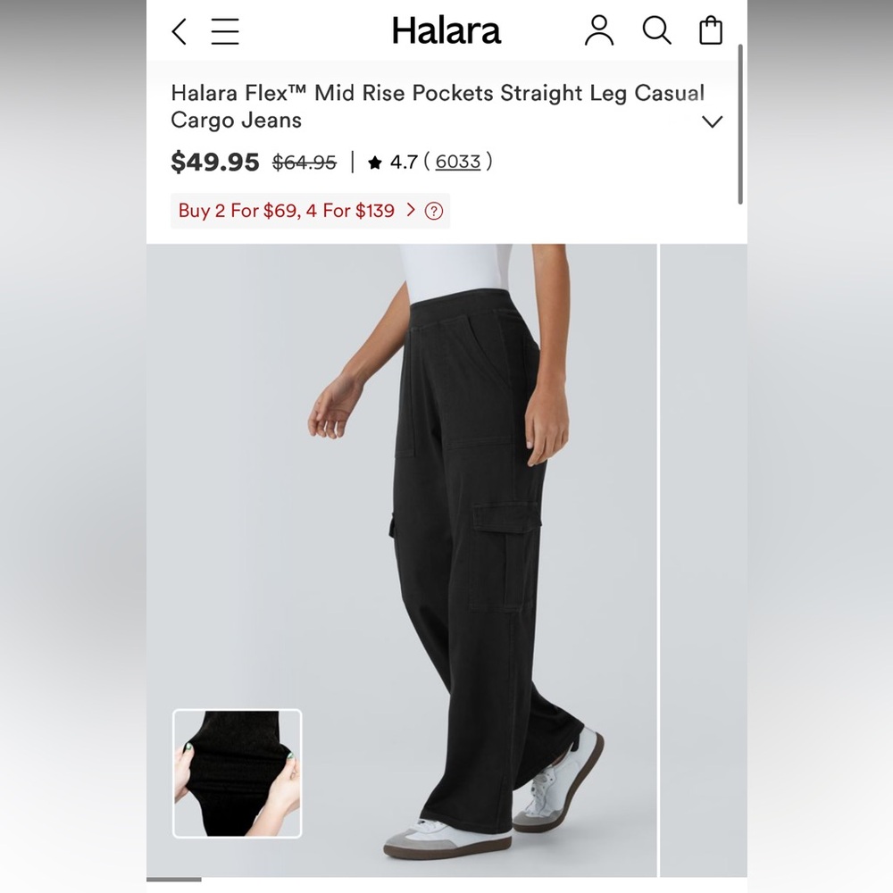 HALARA Black Cargo Pants